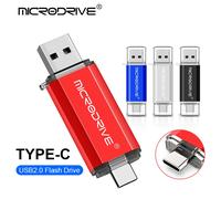Clé USB 2.0 OTG 2 en 1 de type C, support à mémoire de 4 Go 8 Go 16 Go 32 Go 64 Go 128 Go Argent