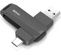 Clé USB 2 en 1 64 Go, Type C Pendrive 64 Go USB C Flash Drive 64GB Giga 2-in-1 OTG Pen 64GB pour PC/Tablet/Laptop/Smartphone avec Type C, Xiaomi/Huawei (Gris)