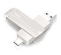 Clé USB 2 en 1 64 Go, Type C Pendrive 64 Go USB C Flash Drive 64GB Giga 2-in-1 OTG Pen 64GB pour PC/Tablet/Laptop/Smartphone avec Type C, Xiaomi/Huawei (Argent)
