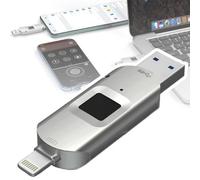 Clé USB 2 en 1 avec déverrouillage par Empreinte Digitale, Protection par Mot de Passe, Disque Dur crypté, Barre de Stockage cryptée for Android/PC
