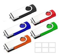 Clé USB 2 Go Lot de 5 Flash Drive Cles USB 2.0 Mémoire Stick Pivotantes | Clef USB 2GB Disque Stockage Plug-and-Play, avec Lumière LED, pour PC, Ordinateur Portable, Autoradios, TV etc.(5 couleurs)