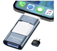 Clé Usb 256 Go, Clé Usb Pour Iphone 6/7/8/11/12/13/14/X/Xr - Clé Usb Photo 4 En 1 Mémoire Externe Compatible Pour Ios/Androi[YC158]