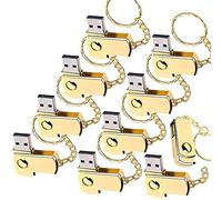 Clé USB 3.0 32 Go Lot de 10 USB 3.0 Flash Drive Mémoire Stick avec Porte-clés pour Le Business (Or)