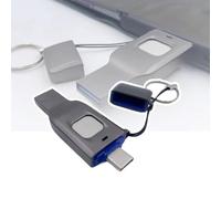 Clé USB 3.0 à déverrouillage par Empreinte Digitale, 20 Mbit/s, Stockage chiffré for partition Android/PC, Induction 0,5 s, Compatible Multi-interfaces (8 x 2 x 0,7 cm)(Grey+256g)