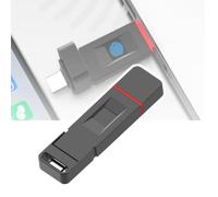 Clé USB 3.2 à déverrouillage par Empreinte Digitale, 100 Mbit/s, Alliage, Stockage chiffré, détection à 360°, Compatible Multi-interfaces(Black+256)
