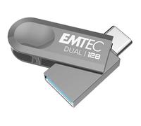 EMTEC - Clé USB 3.2 USB-A Type-C Dual D280 ECMMD128GD283 - Flash Drive Compatibilité Universelle USB 3.2 - Lecture 80Mos, Écriture 20Mos, 128GoGB