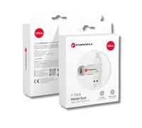 CLE USB 3.2 GEN 1 128 GO USB A USB C FORCELL F DATA METAL ARGENT SILVER
