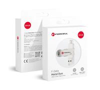 CLE USB 3.2 GEN 1 64GO USB A USB C FORCELL F DATA METAL ARGENT SILVER