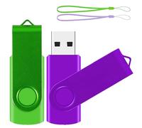 Clé USB 32 Go 2 pièces, ABLAZE Clé USB Mémoire avec dégradé de couleurs Rotate Métal Multicolore Mémoire Haute Vitesse USB 2.0 Flash Drive (vert/violet)