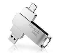 CLé USB 32 Go 3.0, 2 en 1 Type C 3.0 Pen Drive 32gb Imperméable Cle USB C 32 Go pour PC Tablette Smartphone (Argent)