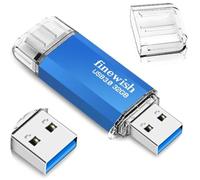 CLé USB 32 Go 3.0, 2 en 1 Type C 3.0 Pen Drive 32gb Imperméable Cle USB C 32 Go pour Smartphone MacBook Tablette Ordinateur avec Une Vitesse de Transfert de données allant jusqu'à 40 Mo/s (Bleu)