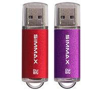 Clé USB 32 Go Lot de 2 Mémoire Stick USB 2.0 Flash Drive Pivotant Stockage Disque Pendrive par SIMMAX (32Go Rouge Violet)
