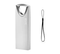 Clé USB 32 GO, Mini Cle USB 32 Giga Métal Clef USB 32GO Imperméable Pen Drive 32GB avec Crochet pour Ordinateur Portable/PC/Voiture etc (Argent)