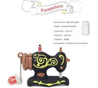 Clé USB 32 Go, Nouveauté USB Mémoire Stick Forme de Machine à Coudre Pendrive Stockage USB Externe Flash Drive, Noir