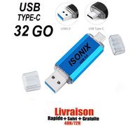 Clé USB 32 GO Type C OTG USB Flash Drive pour appareils Android/PC (bleue)