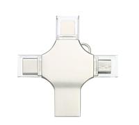 Clé USB 4 en 1 en métal pour téléphone portable, ordinateur à double usage, prise en charge USB 3 0, appareils micro iOS de type C, 16 Go