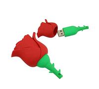 Clé USB 4GB en Forme de Rose, Stylo Drive Memoria Flash Reste Pendrives Disque Flash (Rouge)