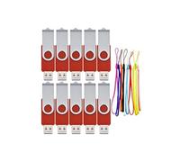 Clé USB 4Go Lot de 10 USB 2.0 Rotation Disque Rouge Mémoires Flash USB 2.0