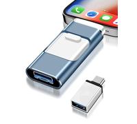 Cle USB 512 Go, 4 en 1 Clé USB C pour i-Phone/i-Pad/Android/PC, Utilisation Immédiate, sans Installation d'Application, Adaptée au Stockage de Photos et de Vidéos,Bleu(512GB)