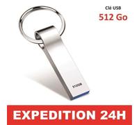 Clé USB 512 Go Grand Capacité Clé USB 3.0 Imperméable Cle USB 512 Go Mémoire Stick pour Tablette PC Argent