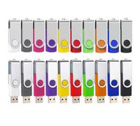 Clé USB 512 Mo Lot de 20 Flash Drive Cles USB 2.0 Mémoire Stick Pivotantes | Clef USB 512MB Stockage Plug-and-Play, avec Lumière LED, pour PC, Ordinateur Portable, Autoradios, TV etc.(10 couleurs)