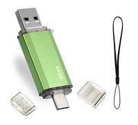 Clé USB 64 Go 2 en 1 USB C Flash Drive 64 Go OTG Type C USB 2.0 Type C Memory Stick 64 GB pour OTG Android Appareils TéLévision (Vert)
