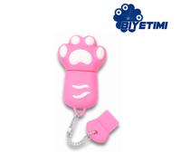 Clé USB 64 Go Biyetimi noire avec motif de patte de chat de dessin animé et porte-clés gratuit, clé USB créative de 128 Go 32 Go pour enfants 8G,32G,64G,128GPolychlorures de vinyle