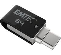 Clé USB 64 Go Dual T260C Mobile&Go -Clef USB 3.2 Pivotante -USB Stick Dual USB-A/USB-C -Système d'Accroche Pivotant à 360°Vitesse de Lecture 180MB/s Max Vitesse d'Écriture 15MB/s Max