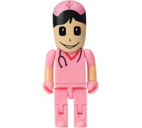 Clé USB 64 Go Modèle de Infirmière Mignon Mémoire Stick USB 2.0 Flash Drive pour Stockage de Données Externe, Rose