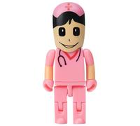 Clé USB 64 Go Modèle de Infirmière Mignon Mémoire Stick USB 2.0 Flash Drive pour Stockage de Données Externe, Rose