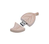 Clé USB 64 Go ou 128 Go, clé USB 2.0 en Bois Naturel avec Motif Feuille d'or, 8 Go, 16 Go ou 32 Go(8GB,Maple)