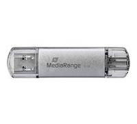 MediaRange Clé USB MR937 64 Go Double connecteur USB‑C et USB 3.0 Gris