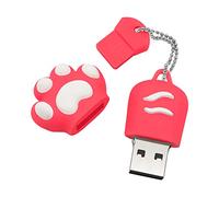 Clé USB 64Go pour Cadeau, Cle USB 2.0 Rose Flash Drive Cartoon Pattes de Chat Pen Drive Mémoire Stick Bâton de MéMoire Informatique USB pour Les Enseignants, Les éTudiants, la Famille et Les Amis