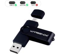 Clé USB 64Go USB 2.0 Wansenda OTG USB Flash Drive pour appareils Android/PC/Mac (64Go, Noir)