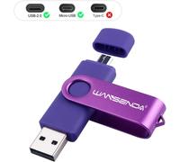 Clé USB 64Go USB 2.0 Wansenda OTG USB Flash Drive pour appareils Android/PC/Mac (64Go, Pourpre)