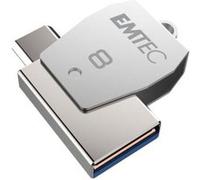 Emtec ECMMD8GT252B - Clé USB -2.0 - Série Dual - Collection MobileGo T250B - 8 Go - 2 en 1 : OTG Dual Double Connectique USB / Micro-USB métal