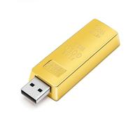 Clé USB à Barrette d'or Clé USB 2.0 Bâton de mémoire Mémoire Externe Stockage de données Cadeau d'anniversaire d'étudiant pour Enfants (32GB)