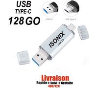 Clé USB - ARGENT - 128 Go - Type C - OTG - USB 3.0
