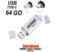 Clé USB - ARGENT - 64 Go - Type C - OTG - USB 3.0