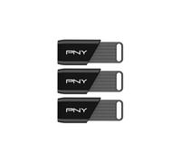 PNY Clé USB Attaché X 128 Go USB 3.2 Gen 1 Lecture 130 Mo/s Pack de 3 Noir capuchon coulissant