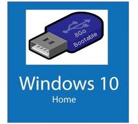 Clé USB Bootable Windows 10 avec clé d'activation version famille 8Go