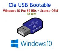 Clé USB Bootable Windows 10 pro + Licence