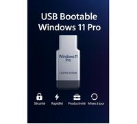Clé USB Bootable Windows 11 Pro (Dernière version 2025) - 8 Go - Licence Officielle Incluse