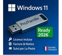 Clé USB Bootable Windows 11 Pro / Famille - Licence Officielle Incluse (MAJ 2026)