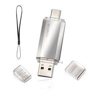 Clé USB C 128GB 2-en-1 Dual Connector OTG 128GB Type C Metal Flash pour Smartphone/TV/PC MacBook Pro(Argent)