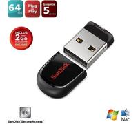Clé USB Cruzer Fit - SANDISK - 64Gb - 2.0 - Noir / Rouge