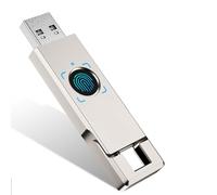 Clé USB cryptée par empreinte digitale, port Type-C+B 3.0 2 en 1, clé USB cryptée par empreinte digitale pour téléphones mobiles et ordinateurs,512G