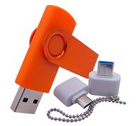 Clé USB de petite capacité de 256 Mo avec adaptateur de type C/OTG pour élève et étudiant (orange)