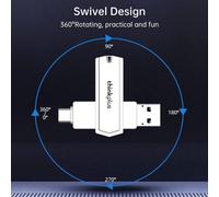 Clé USB double USB-C + USB 3.0 de 32 Go, alliage de zinc, légère