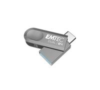 EMTEC - Clé USB 3.2 USB-A Type-C Dual D280 ECMMD64GD283 - Flash Drive Compatibilité Universelle USB 3.2 - Lecture 80Mos, Écriture 20Mos, 64GoGB, 1 unité